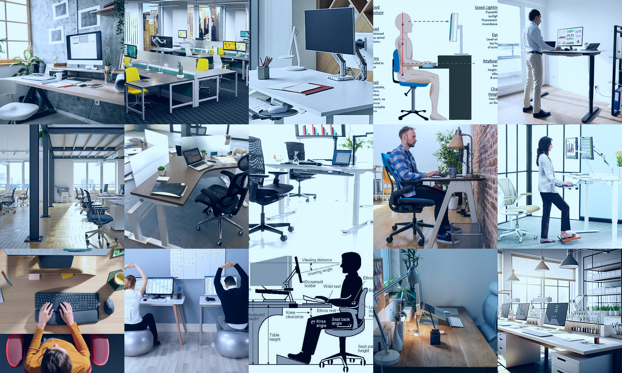 ergonomically designed workspaces